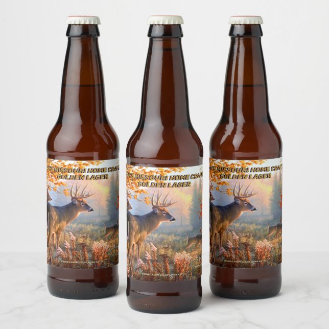 Customise Deer In The Rut Any State Detailed  Beer Bottle Label (Bottles)