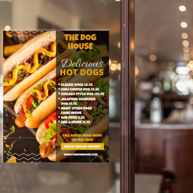 Customise Delicious Hotdogs Restaurant Front Large Poster (Creator Uploaded)