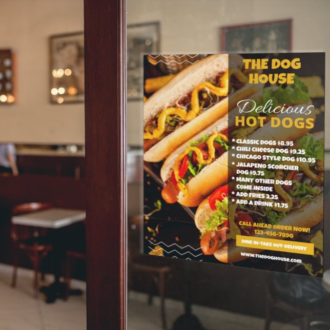 Customise Delicious Hotdogs Restaurant  Medium Poster (Creator Uploaded)