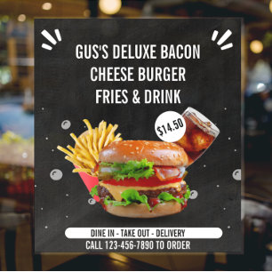 Customise Deluxe Burger Fries Drink Restaurant Big Poster