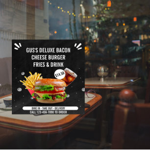 Customise Deluxe Burger Fries Drink Restaurant Sml Poster