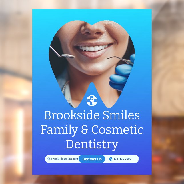 Customise Dentist Clinic Patient Tooth Smile Huge  Window Cling (Sheet 2)