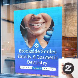 Customise Dentist Clinic Patient Tooth Smile Huge  Window Cling