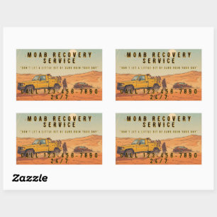 Customise Desert Vehicle Recovery Tow Truck Servic Rectangular Sticker