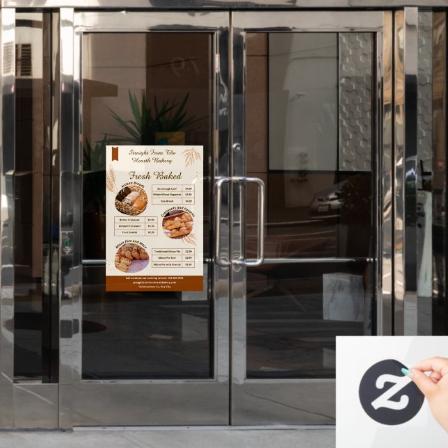 Customise Detailed Bakery Goods Entrance Promo Window Cling (Office Door)