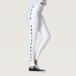 Customise Diamond White Black Monogram Anniversary Leggings