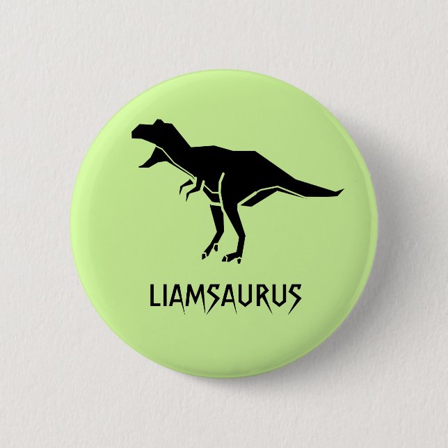 Customise Dinosaur Name Personalise 6 Cm Round Badge (Front)