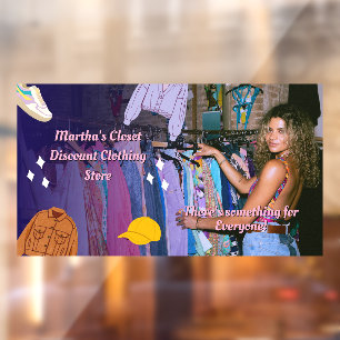Customise Discount Clothing Shop Promo Window Cling