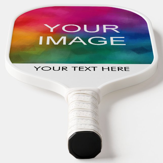 Customise Double Sided Add Your Photo Here Modern Pickleball Paddle (Laydown)
