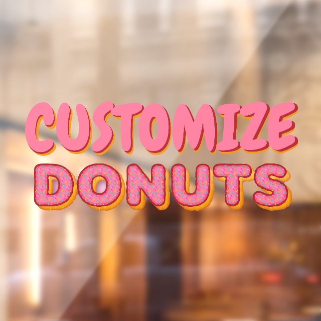 Customise Doughnut Shop Business Front Window Cling (Sheet 2)