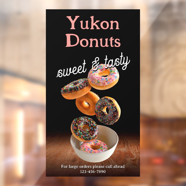 Customise Doughnut Shop Business Promotion Window Cling (Sheet 2)
