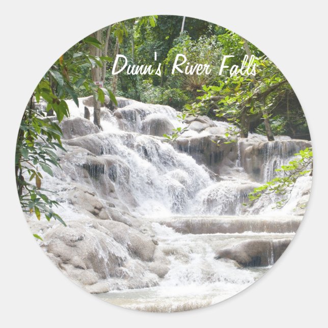 Customise Dunn’s River Falls photo Classic Round Sticker (Front)