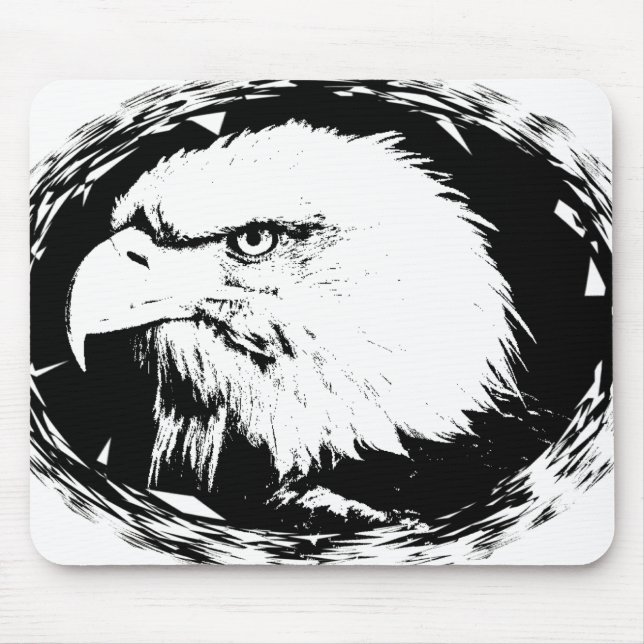 Customise Eagle Head Modern Pop Art Template Mouse Mat (Front)