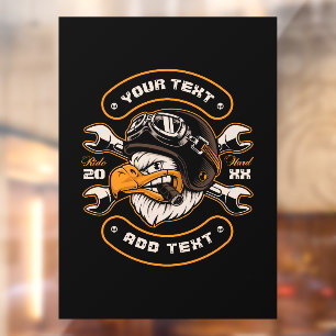 Customise Eagle Wrenches Motorcycle Repair Shop Window Cling