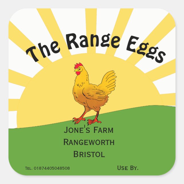 customise egg box Label  free range (Front)