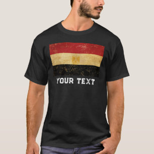 Customise Egypt Flag Vintage Grunge Men's Black T-Shirt