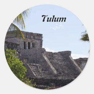 Customise El Castillo de Tulum - Mayan ruins Classic Round Sticker