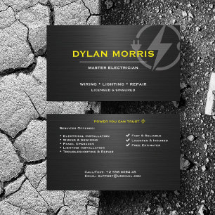 Customise Electrician Power Wire Repair Service Business Card