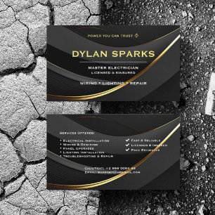 Customise Electrician Power Wire Repair Service Business Card