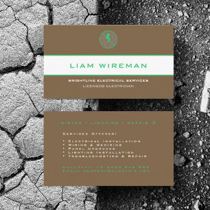 Customise Electrician Powers Wires Repair Service Business Card