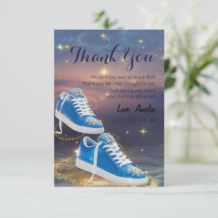 Customise Elegant Birthday Sneaker Ball Party Thank You Card
