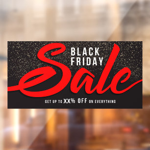 Customise Elegant Black Friday Sale Percentage Off Window Cling