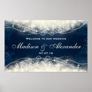 Customise Elegant Lace and Pearls Wedding Poster