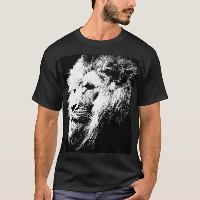 Customise Elegant Modern Pop Art Lion Head T-Shirt (Front)