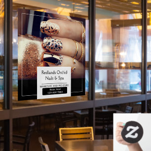 Customise Elegant Nail Salon Promotional Window Cling
