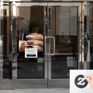 Customise Elegant Nail Salon Promotional Window Cling