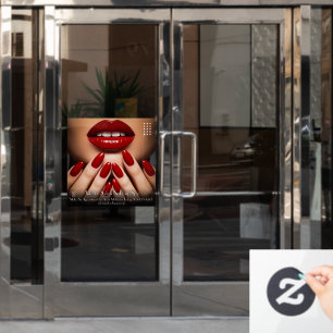 Customise Elegant Nails Day Spa Makeup Salon Door Window Cling