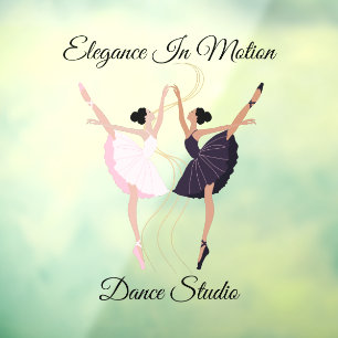 Customise Elegant Pair of Dancing Ballerinas Studi Window Cling