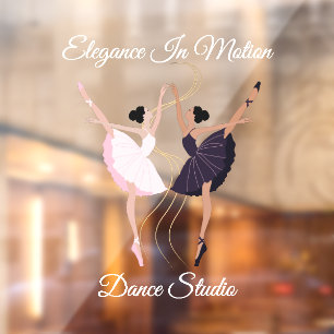 Customise Elegant Pair of Dancing Ballerinas Studi Window Cling