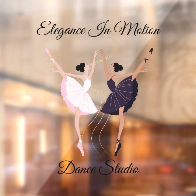 Customise Elegant Pair of Dancing Ballerinas Studi Window Cling (Sheet 2)