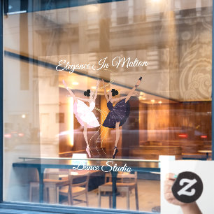 Customise Elegant Pair of Dancing Ballerinas Studi Window Cling