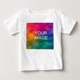 Customise Elegant White Colour Trendy Template Baby T-Shirt