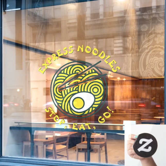 Customise Express Ramen Noodles Restaurant Large Window Cling (Cafe Window)