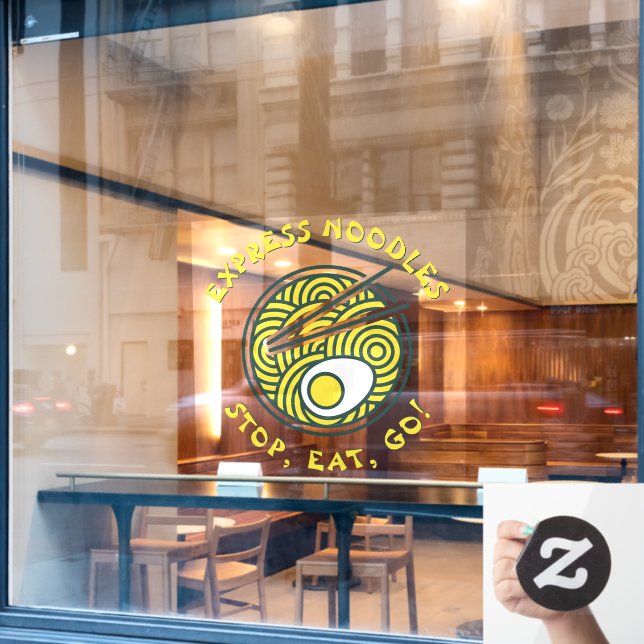 Customise Express Ramen Noodles Restaurant Medium Window Cling (Cafe Window)