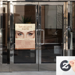 Customise Eyebrow Eyelash Beauty Salon Promotional Window Cling
