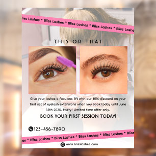 Customise  Eyelash Extensions Beauty Studio Promo Window Cling