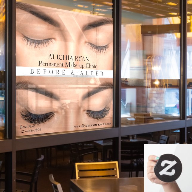 Customise Eyelash Extensions Perm Make up MedSalon Window Cling (Restaurant Window)