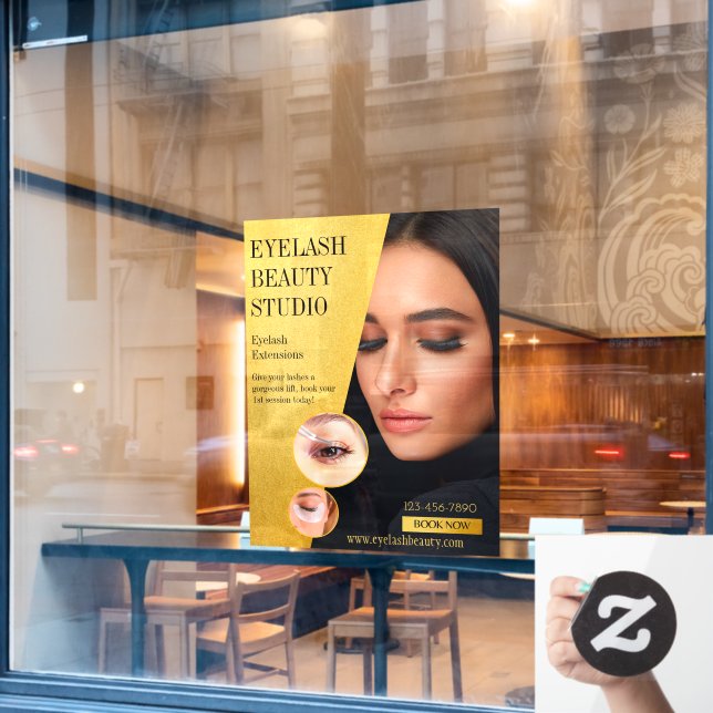 Customise Eyelash Extensions Studio Business Front Window Cling (Cafe Window)