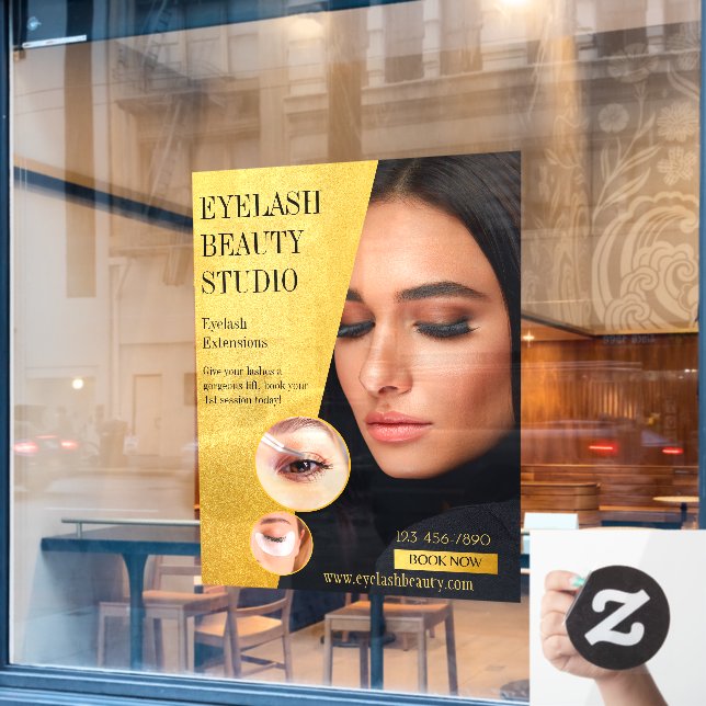 Customise Eyelash Extensions Studio Business Front Window Cling (Cafe Window)