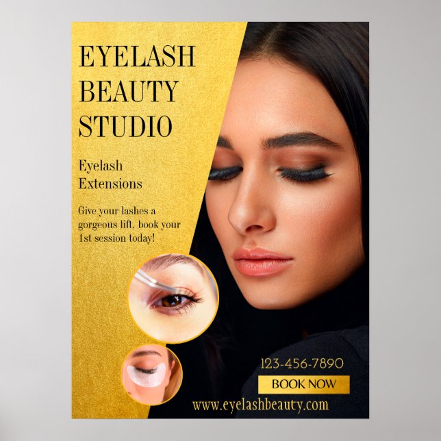 Customise Eyelash Extensions Studio Front Door Poster (Front)