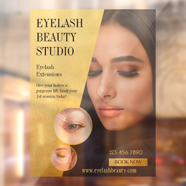 Customise Eyelash Extensions Studio Transparent  Window Cling (Sheet 2)