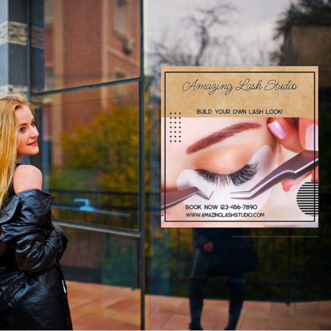 Customise Eyelash Studio Business Large  Window Cling (Creator Uploaded)