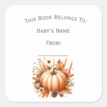 Customise Fall Little Pumpkin Book Plate