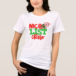 Customise Family Christmas Quote Shirt Nice List