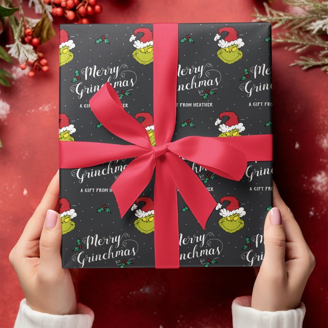 Customise Family Name - Grinch Wrapping Paper (Wrapped gift)