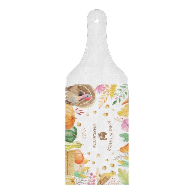 Customise Family Name Traditional Thanksgiving Cutting Board (Front)
